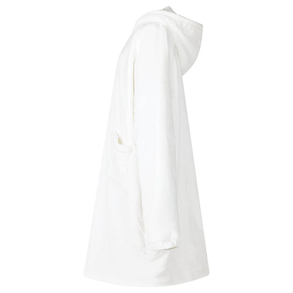 vidaXL Blanket Hoodie White M Fleece and Flannel