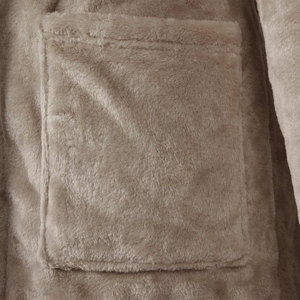 Kamel Flanell Hoodie Bademantel - M