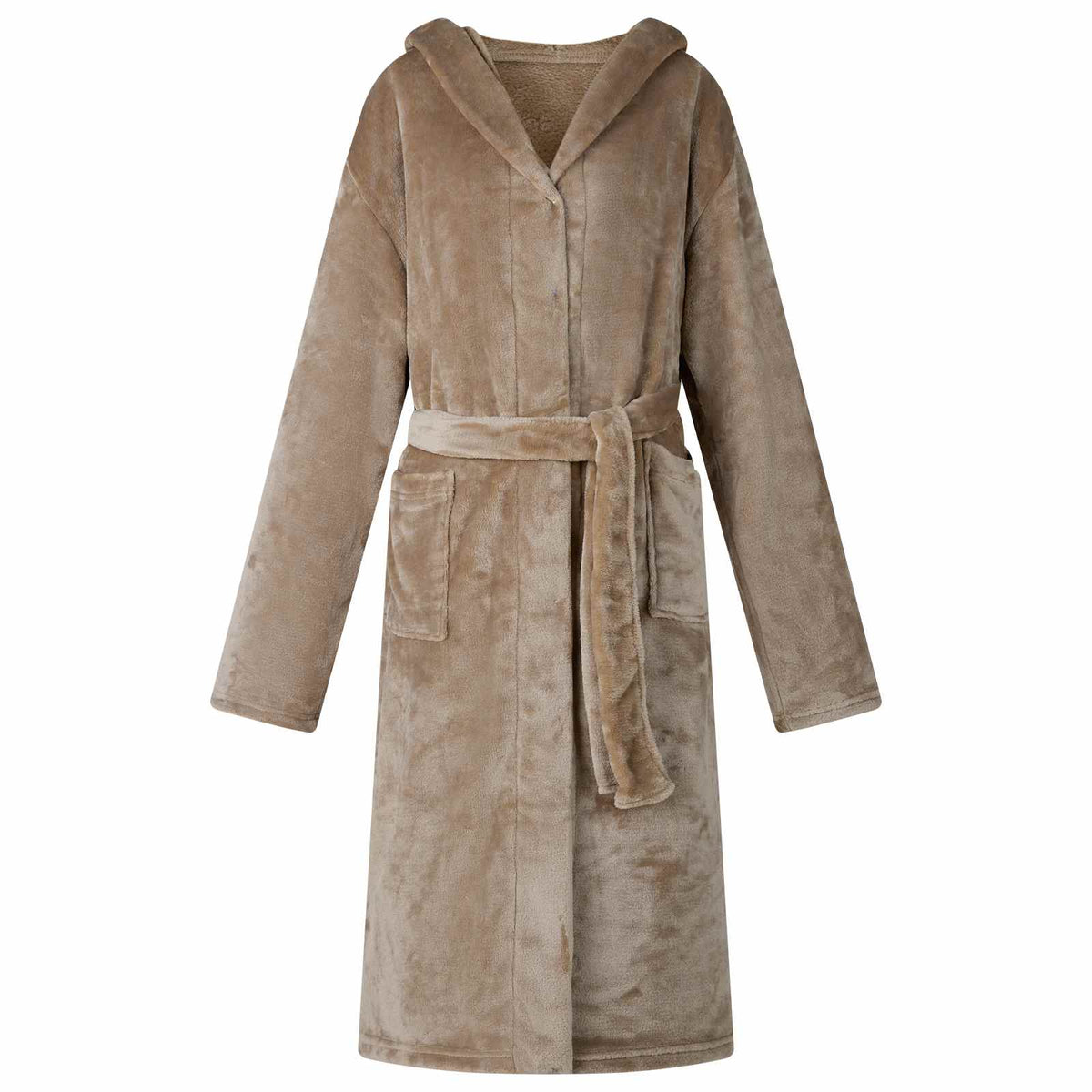 Kamel Flanell Bademantel Hoodie XXXL