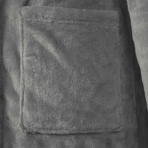 XXL Flanell Bademantel Hoodie Dunkelgrau