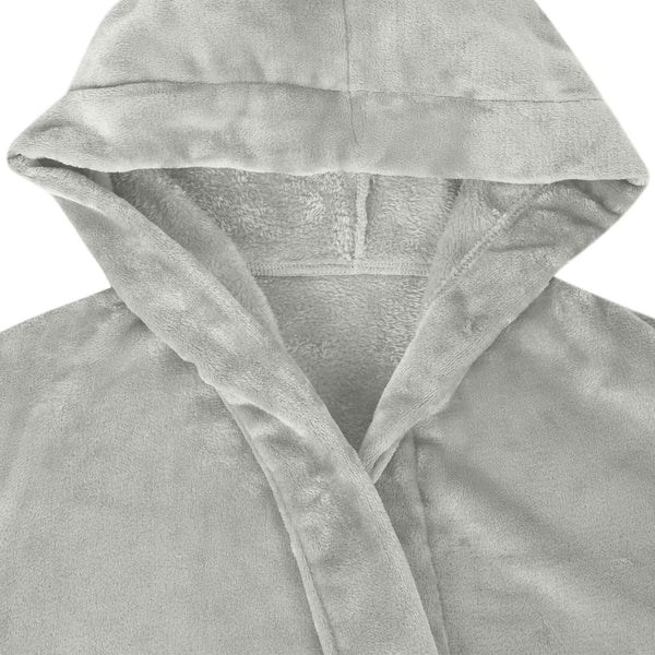 Bademantel Hoodie Grau XXL Flanell