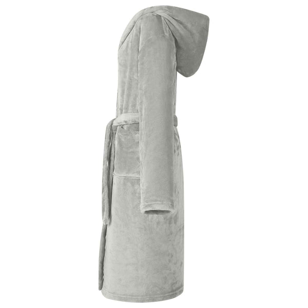 Bademantel Hoodie Grau XXL Flanell