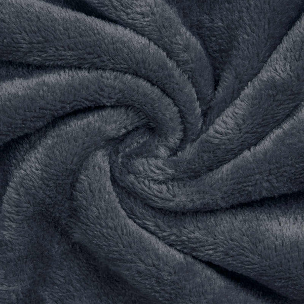 Marineblauer Flanell Hoodie Bademantel - L