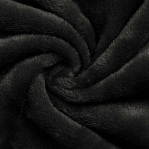 Flanell Bademantel Hoodie Schwarz S