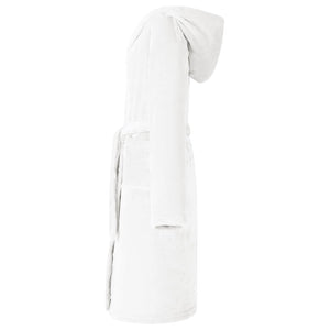 Flanell Bademantel Hoodie Weiß L