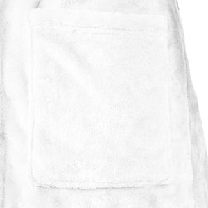 Weißer Flanell Hoodie Bademantel XL