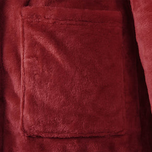 vidaXL Bathrobe Hoodie Burgundy S Flannel
