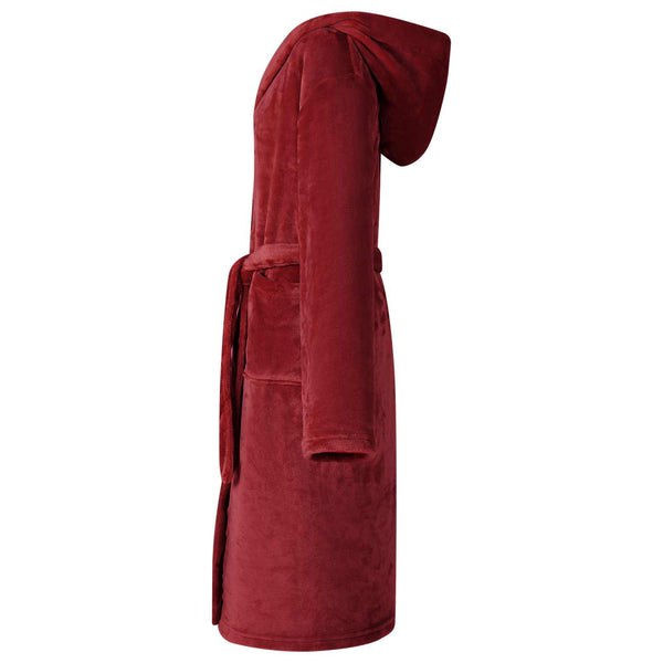 vidaXL Bathrobe Hoodie Burgundy S Flannel