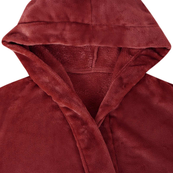 vidaXL Bathrobe Hoodie Burgundy XL Flannel