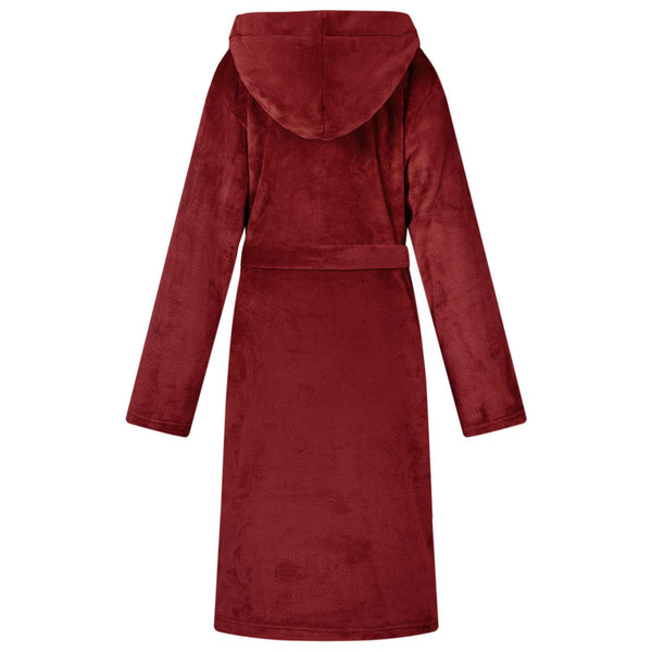 vidaXL Bathrobe Hoodie Burgundy XL Flannel