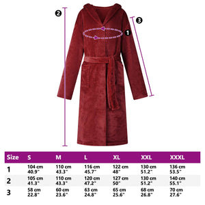 vidaXL Bathrobe Hoodie Burgundy XL Flannel