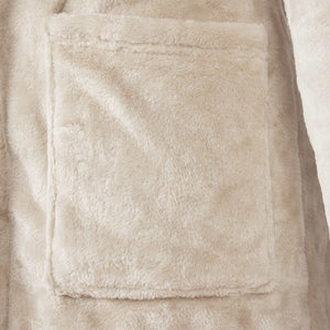 vidaXL Bathrobe without Hood Beige L Flannel