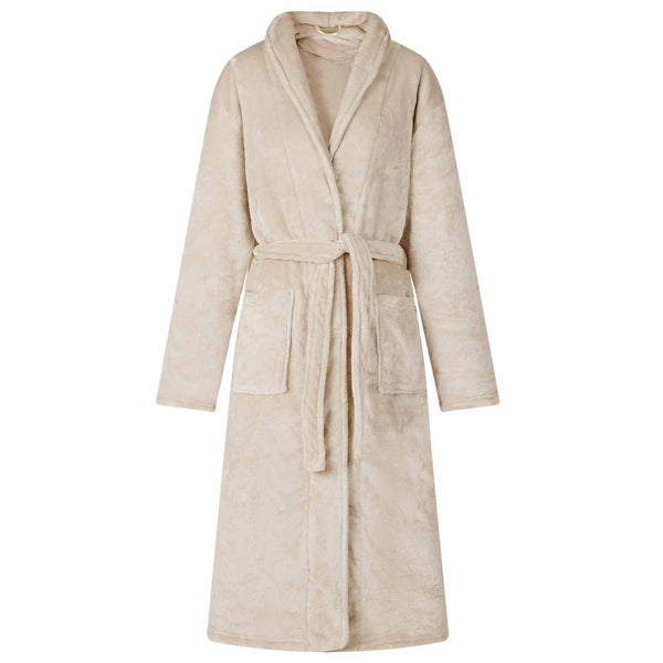 vidaXL Bathrobe without Hood Beige L Flannel