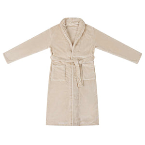 vidaXL Bathrobe without Hood Beige L Flannel