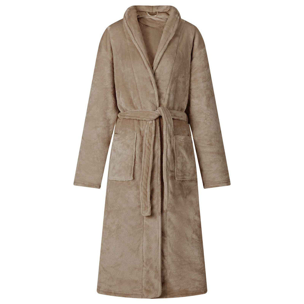 vidaXL Bathrobe without Hood Camel L Flannel