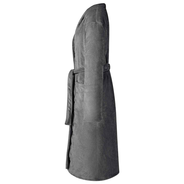 Dunkelgrauer Flanell Bademantel XL