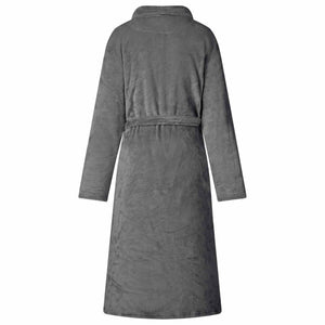 Dunkelgrauer Flanell Bademantel XXL