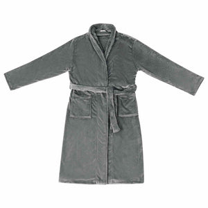Dunkelgrauer Flanell Bademantel XXL