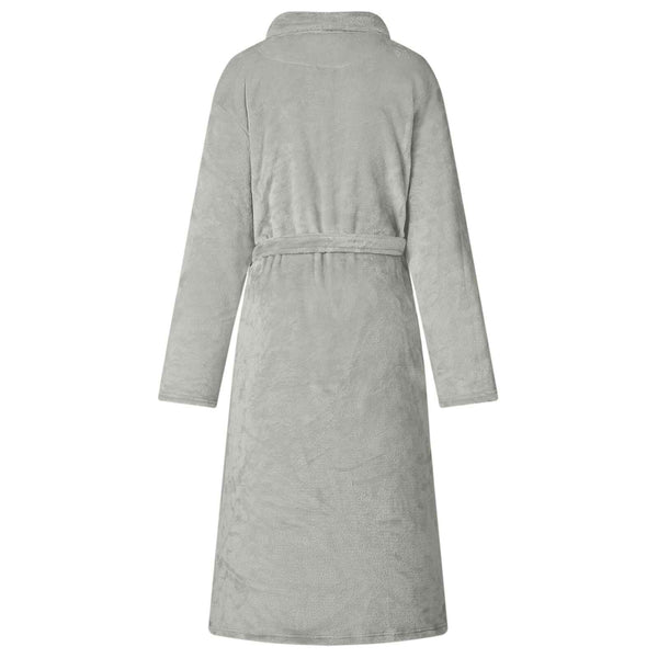 Grauer Flanell Bademantel XXL