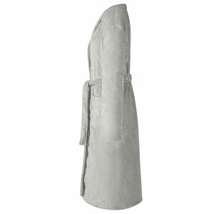 Grauer Flanell Bademantel XXL