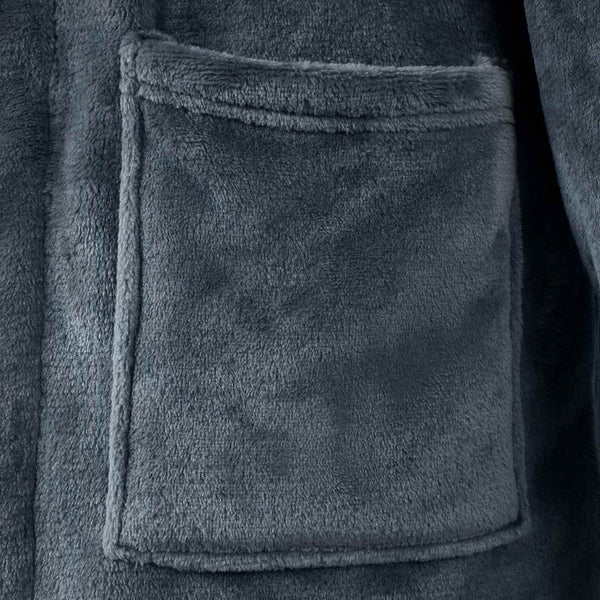 Marineblauer Flanell Bademantel M