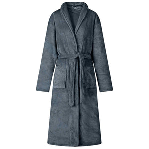Marineblauer Flanell Bademantel M