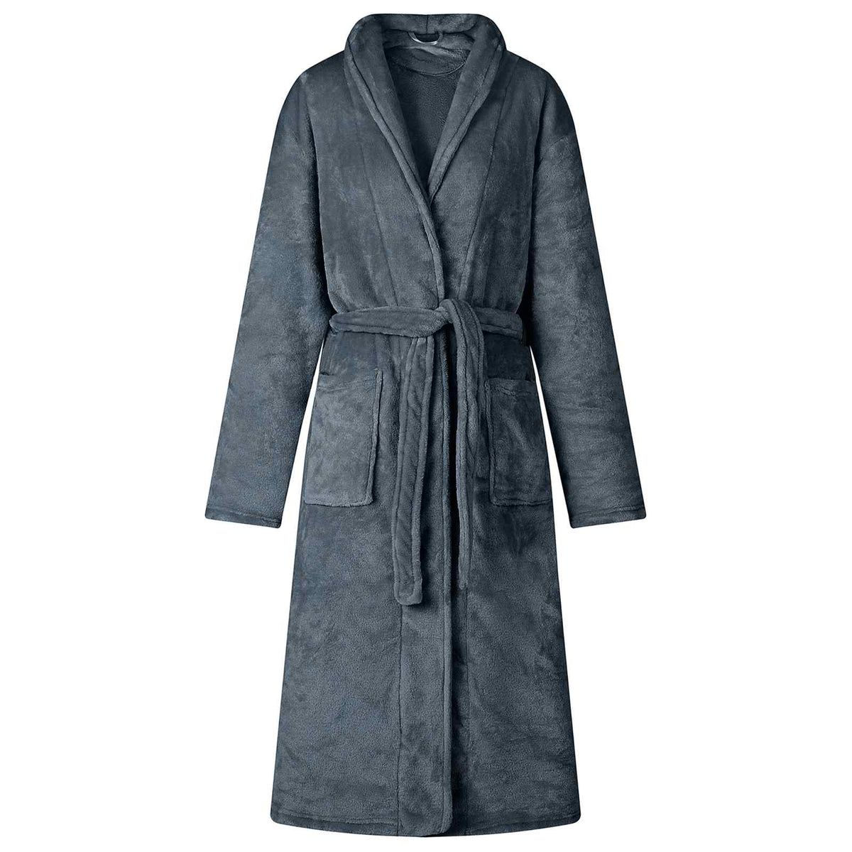 Marineblauer Flanell Bademantel M