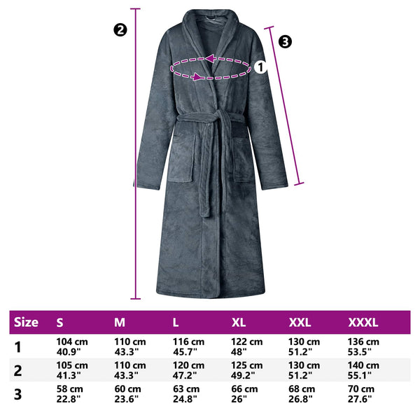 Marineblauer Flanell Bademantel M