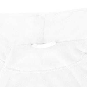Weißer Flanell Bademantel ohne Kapuze - L