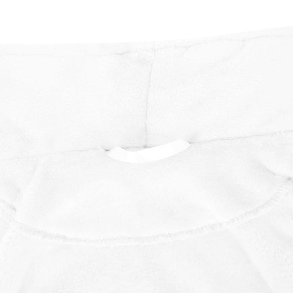 Weißer Flanell Bademantel ohne Kapuze - L