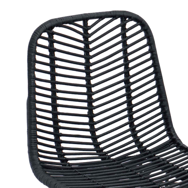 vidaXL Bar Stools 2 pcs Black 44.5 x 53 x 111 cm Rattan and Iron