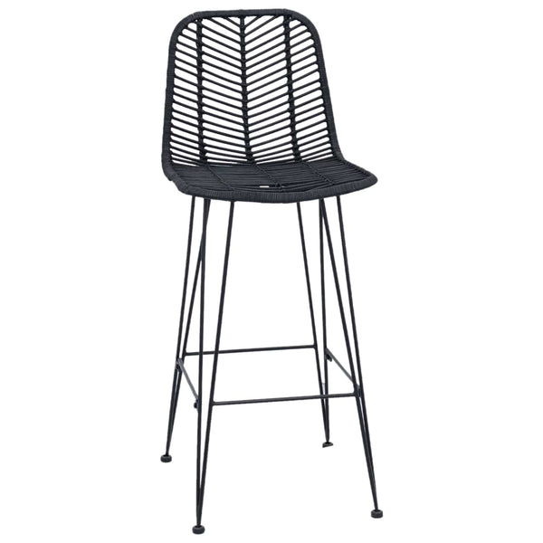 vidaXL Bar Stools 2 pcs Black 44.5 x 53 x 111 cm Rattan and Iron