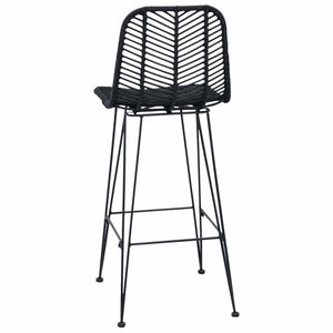 vidaXL Bar Stools 2 pcs Black 44.5 x 53 x 111 cm Rattan and Iron
