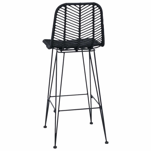 vidaXL Bar Stools 2 pcs Black 44.5 x 53 x 111 cm Rattan and Iron