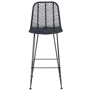 vidaXL Bar Stools 2 pcs Black 44.5 x 53 x 111 cm Rattan and Iron