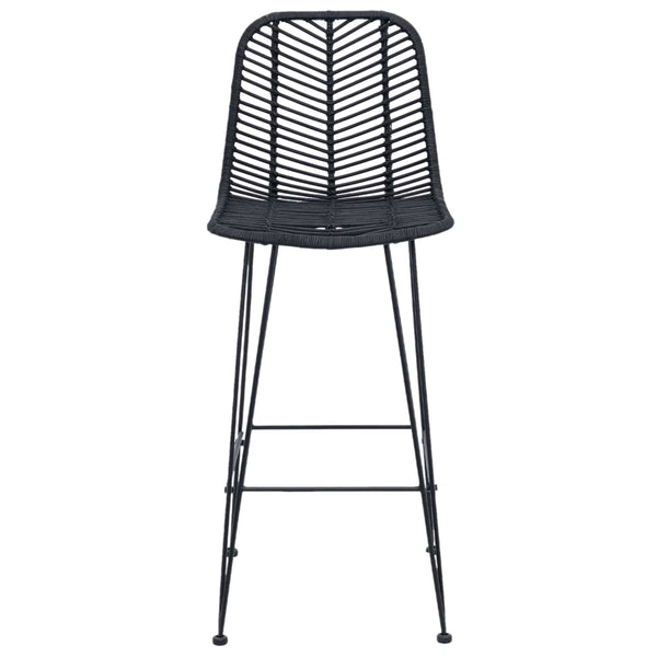 vidaXL Bar Stools 2 pcs Black 44.5 x 53 x 111 cm Rattan and Iron