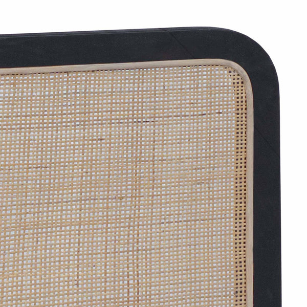 vidaXL Headboard Black 160 x 55 x 3 cm Rattan