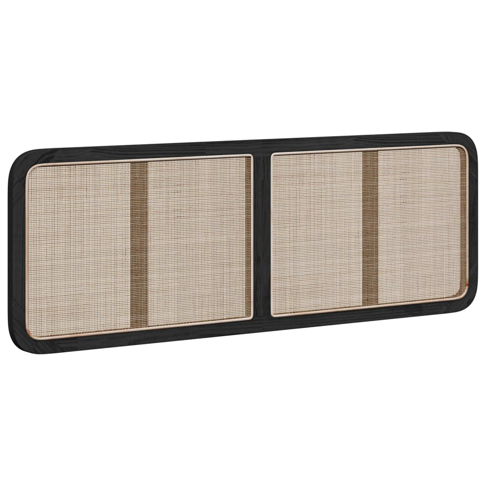 vidaXL Headboard Black 160 x 55 x 3 cm Rattan