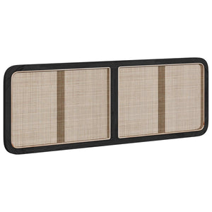 vidaXL Headboard Black 160 x 55 x 3 cm Rattan