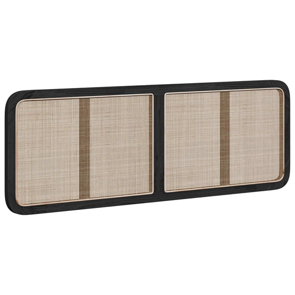 vidaXL Headboard Black 160 x 55 x 3 cm Rattan