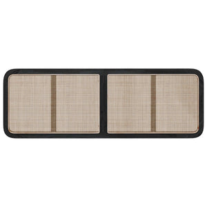 vidaXL Headboard Black 160 x 55 x 3 cm Rattan