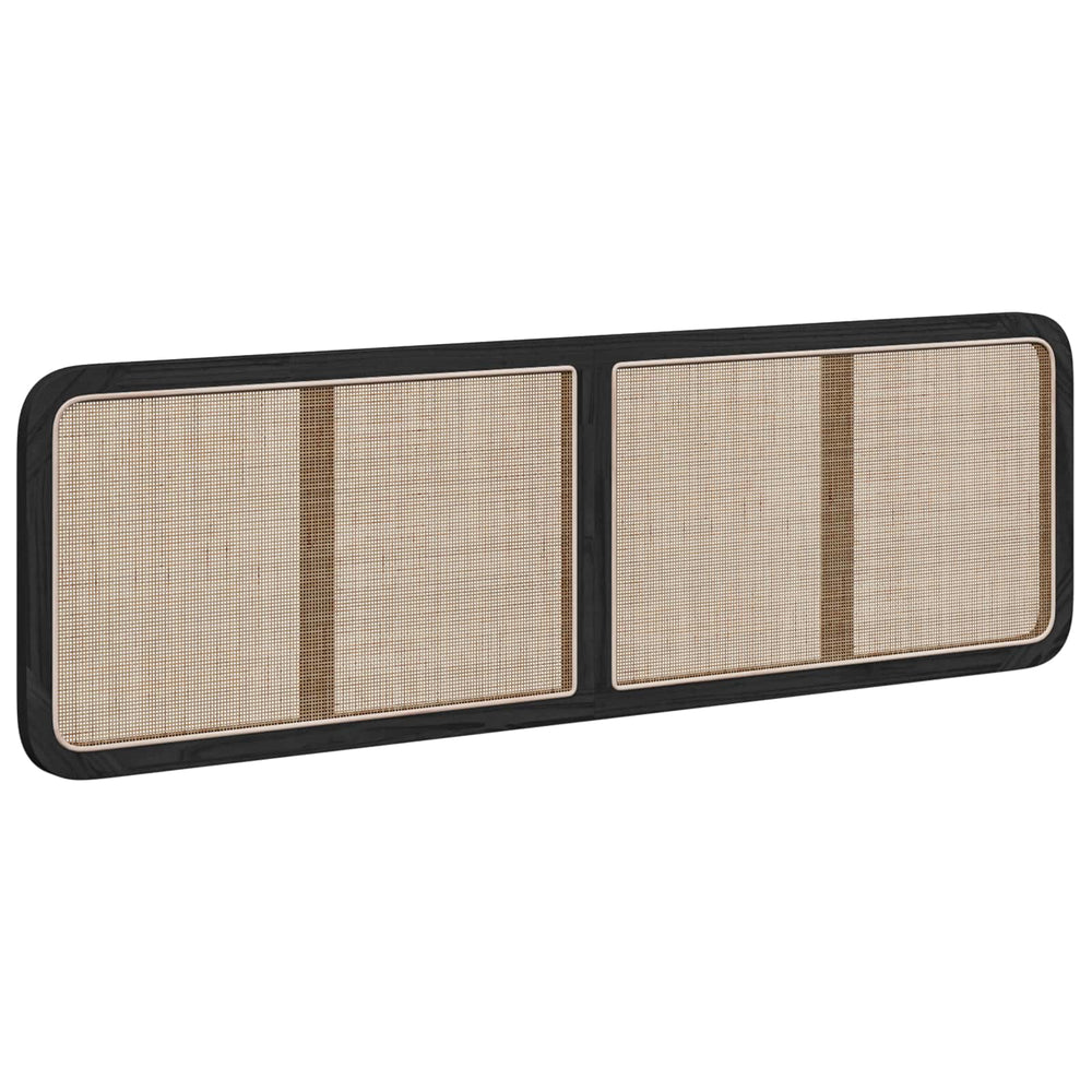 vidaXL Headboard with Headboard Black 180 x 55 x 3 cm Rattan