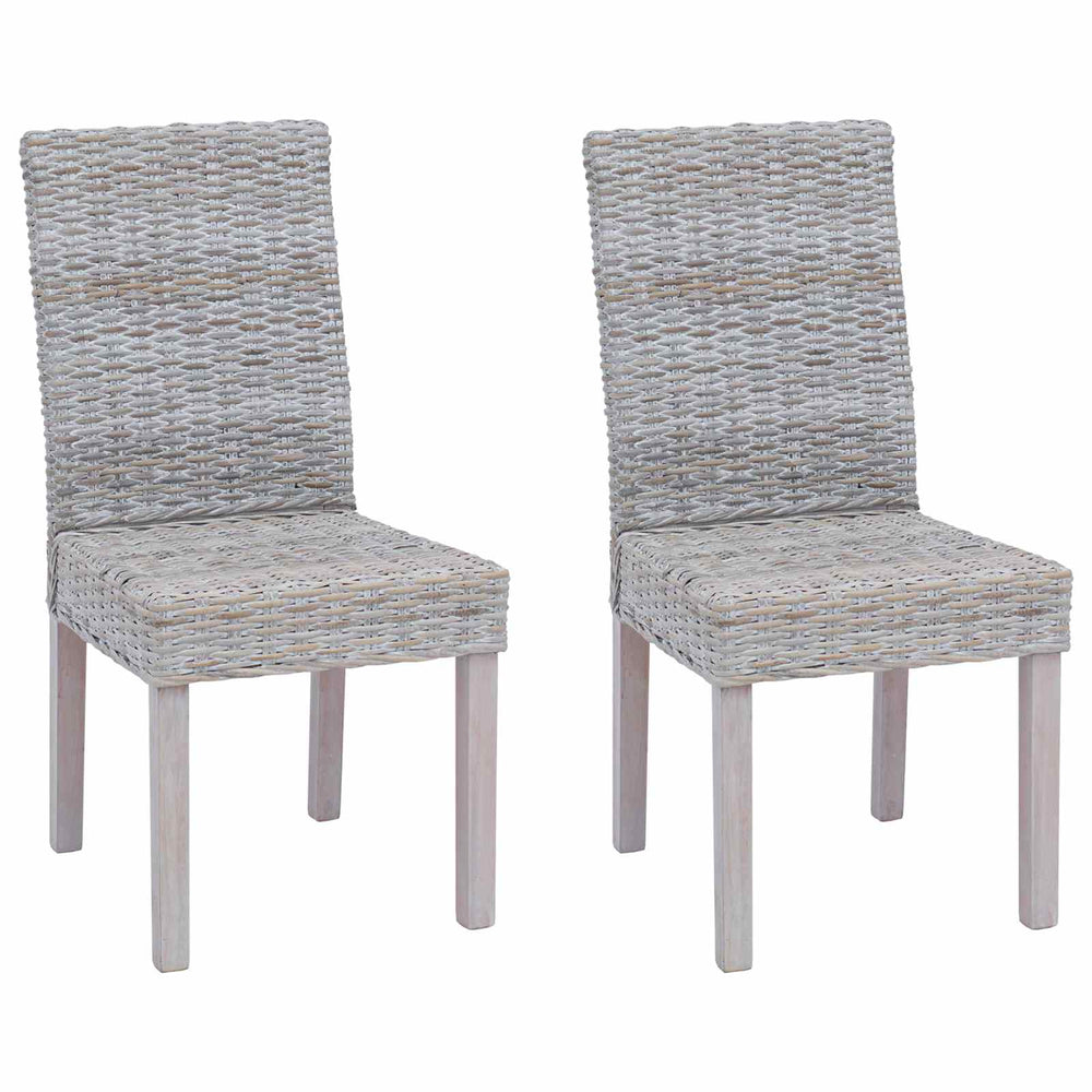 vidaXL Dining Chairs 2 pcs White Washed 45 x 54 x 93 cm
