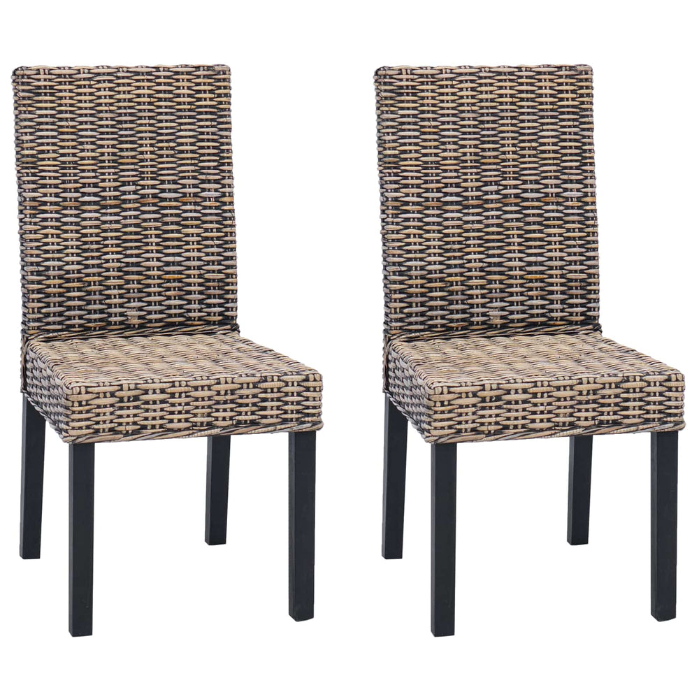vidaXL Dining Chairs 2 pcs Washed Black 45 x 54 x 93 cm