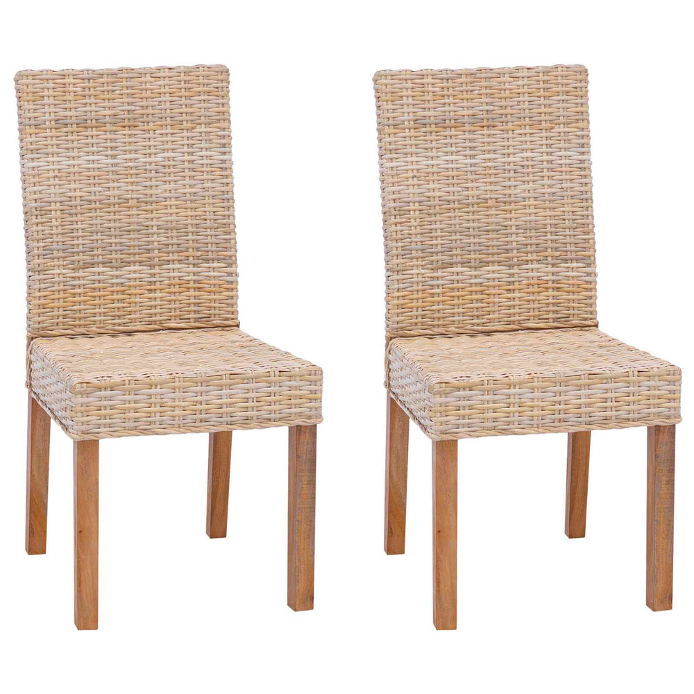 vidaXL Dining Chair 2 pcs Natural 45 x 54 x 93 cm