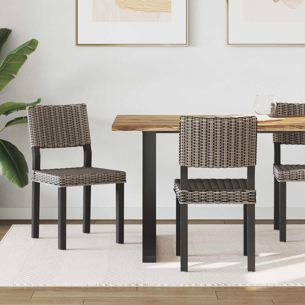 vidaXL Dining Chair 2 pcs Washed Black 46 x 55 x 84 cm
