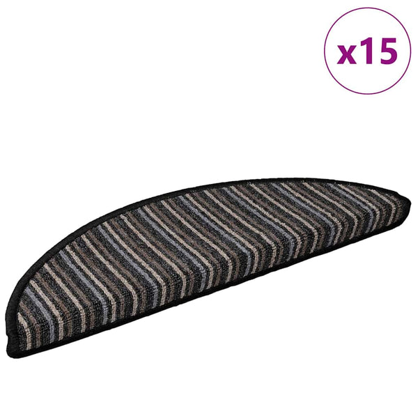 vidaXL Self-Adhesive Stair Treads 15 pcs Anthracite 56 x 17 x 3 cm