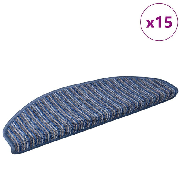 vidaXL Self-Adhesive Stair Treads 15 pcs Blue 65 x 21 x 4 cm
