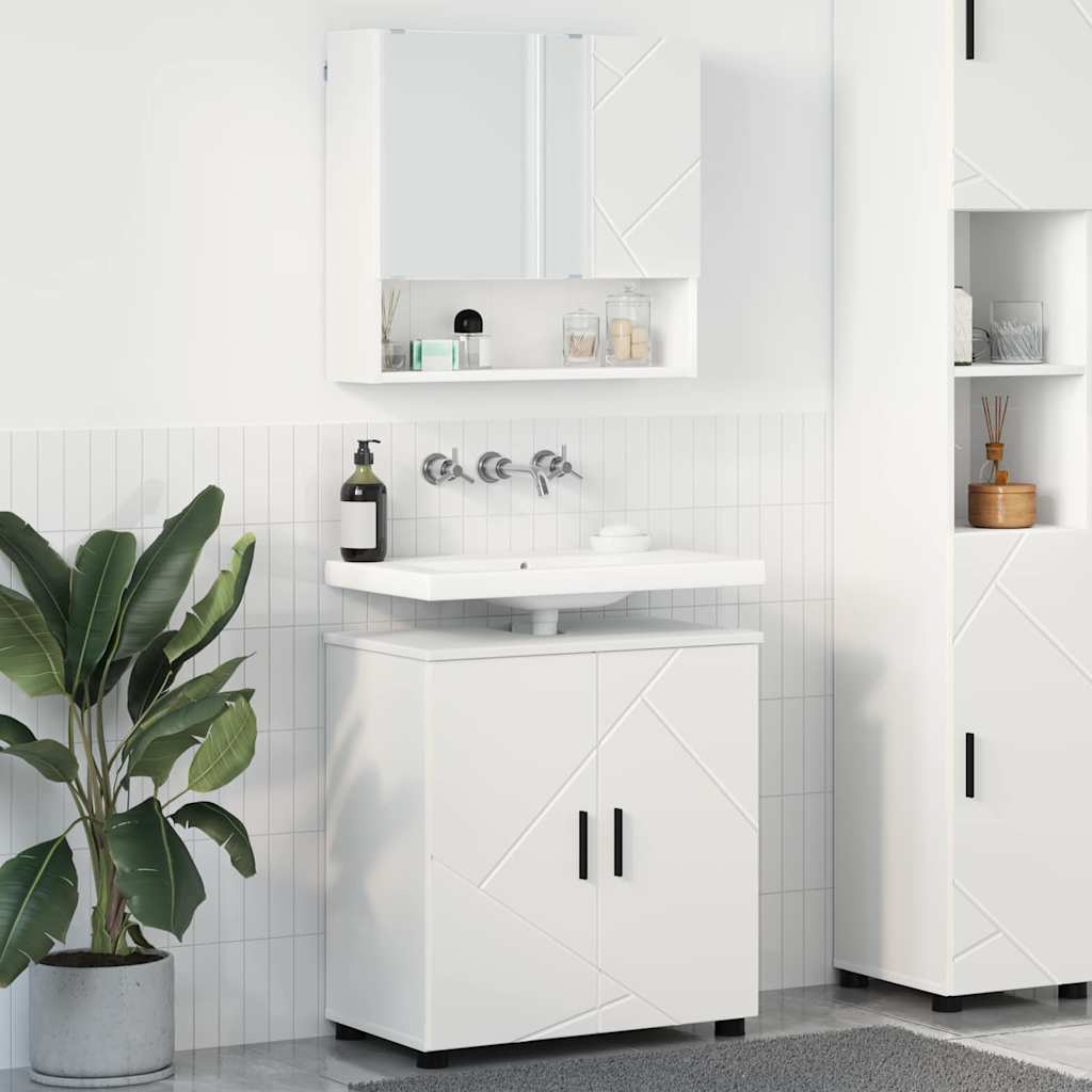 Weißes Badezimmermöbel-Set mit Tür