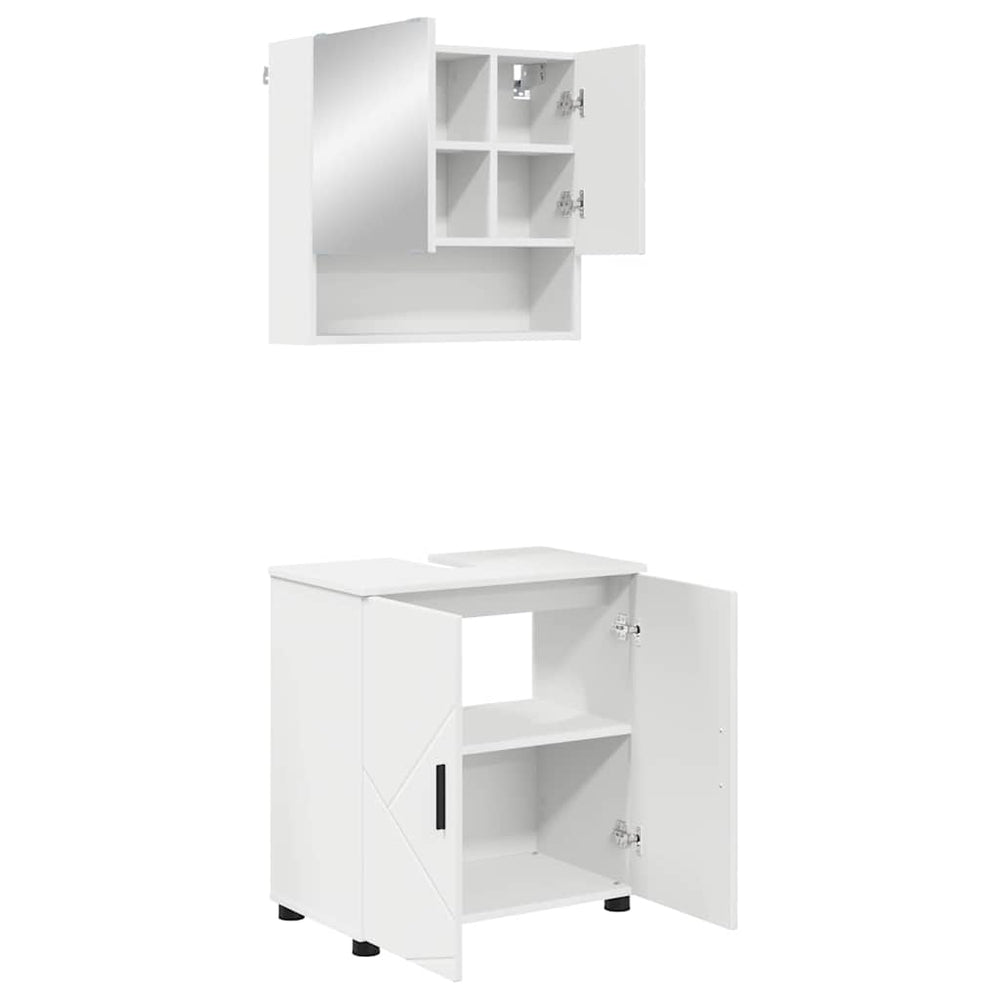 Weißes Badezimmermöbel-Set mit Tür